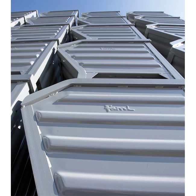 Vendita online Container in lamiera a bocca di lupo mm.800x700x600H - Grigio RAL7000